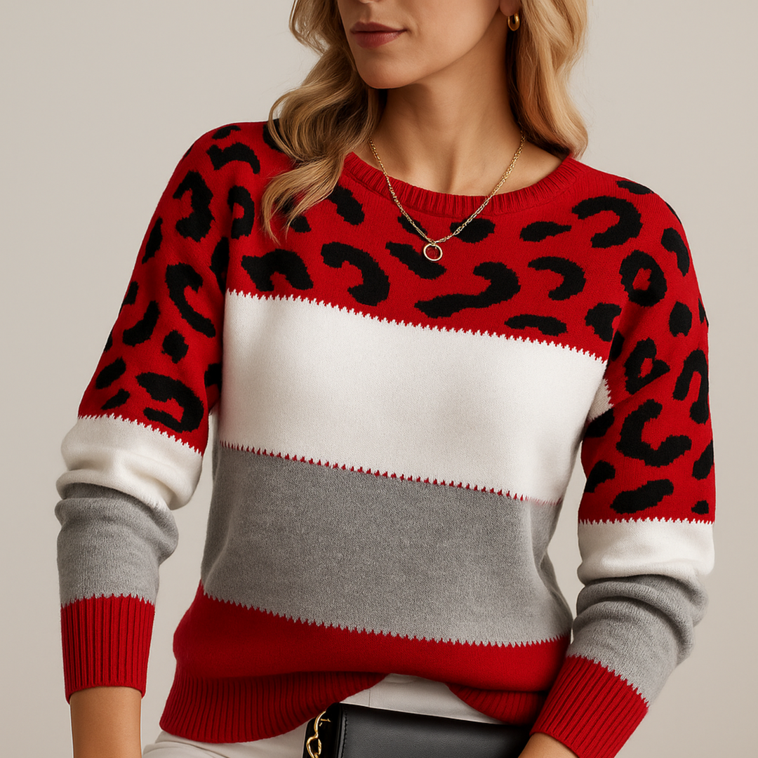 Émilie Valmont | Pull Léopard Élégance
