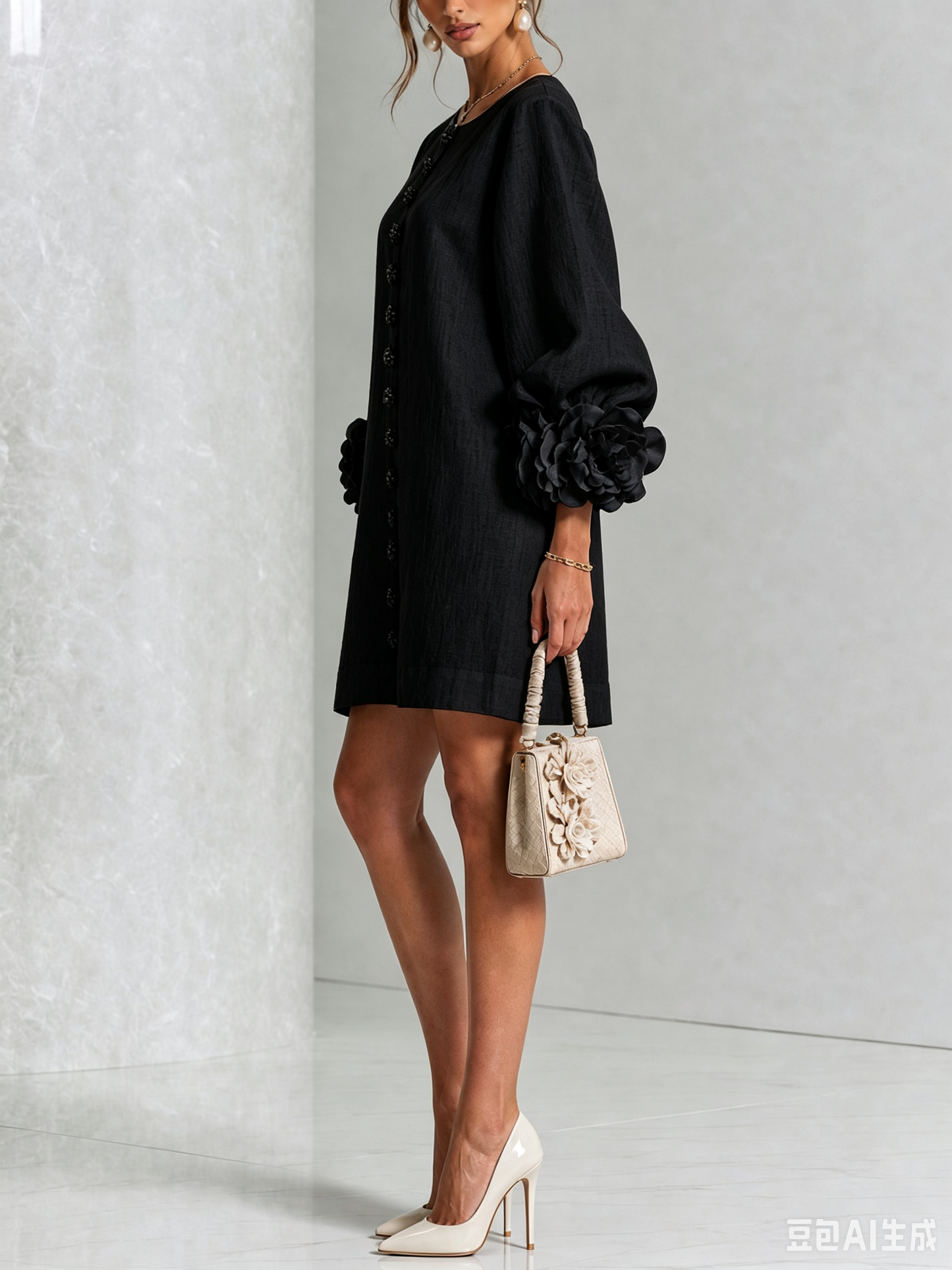 Robe Mini Éléonore – Blanche à Fleurs