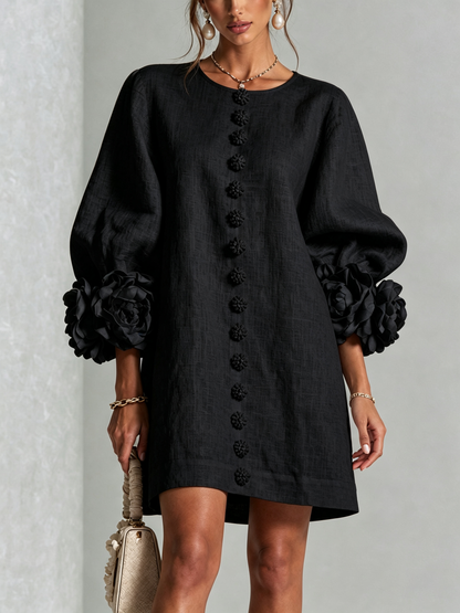 Robe Mini Éléonore – Blanche à Fleurs