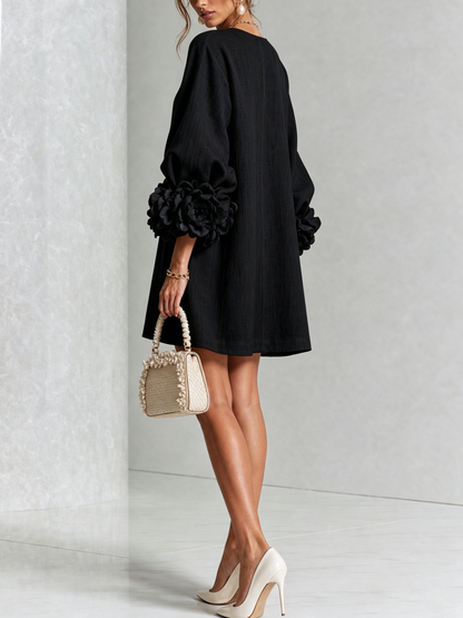 Robe Mini Éléonore – Blanche à Fleurs