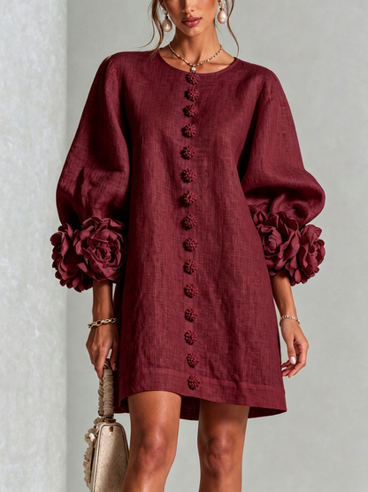 Robe Mini Éléonore – Blanche à Fleurs