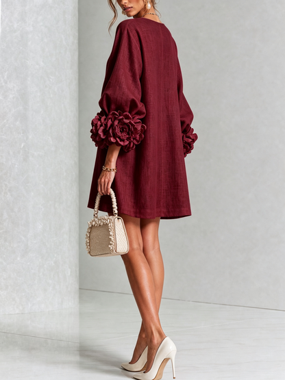 Robe Mini Éléonore – Blanche à Fleurs