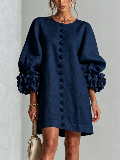 Robe Mini Éléonore – Blanche à Fleurs