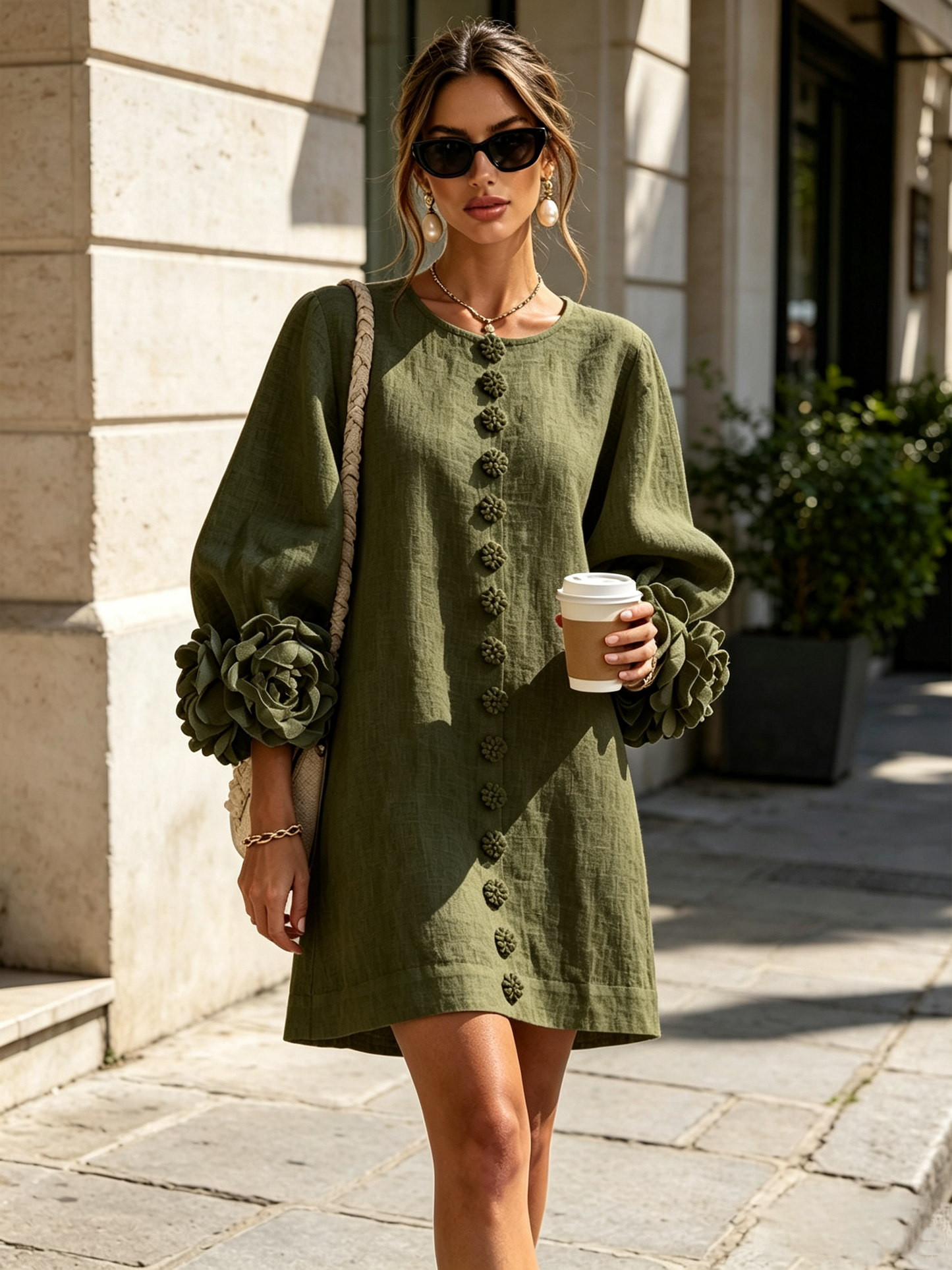 Robe Mini Éléonore – Blanche à Fleurs