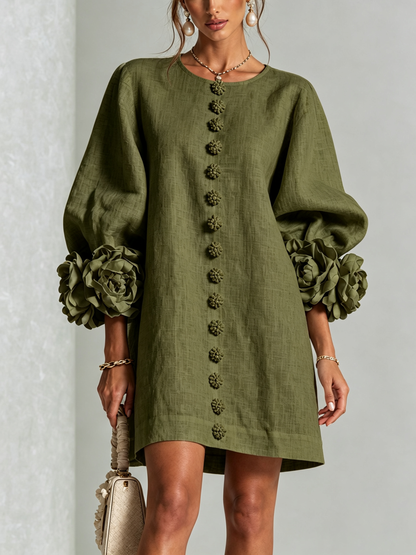 Robe Mini Éléonore – Blanche à Fleurs