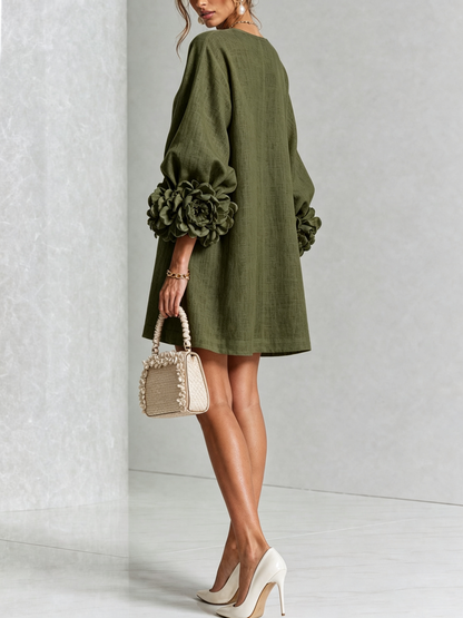 Robe Mini Éléonore – Blanche à Fleurs