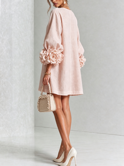 Robe Mini Éléonore – Blanche à Fleurs