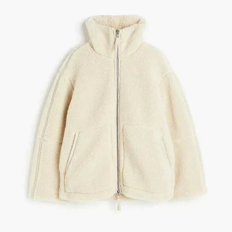 Amélie | Veste Teddy Oversize à Col Montant