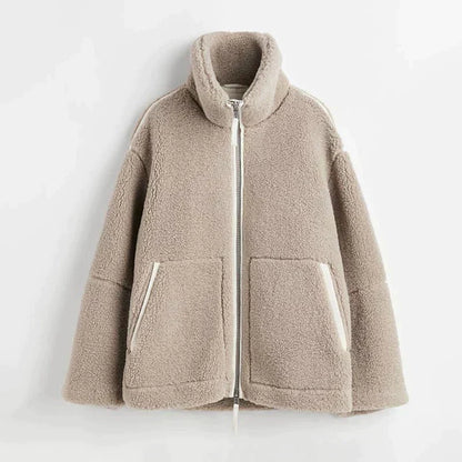 Amélie | Veste Teddy Oversize à Col Montant