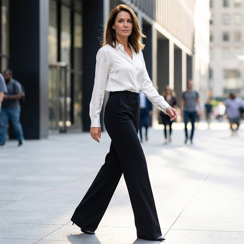 Noémie – Pantalon taille haute élégant