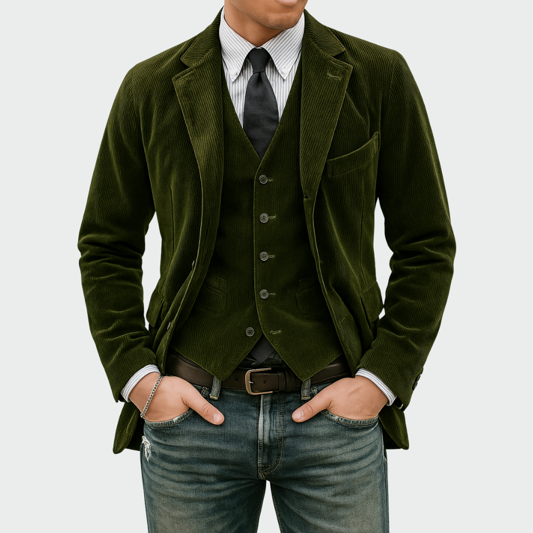 Gautier | Ensemble 2 pièces: Blazer et Gilet en Velours